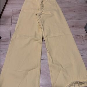 Yellow Ankle-Length Women's Pants